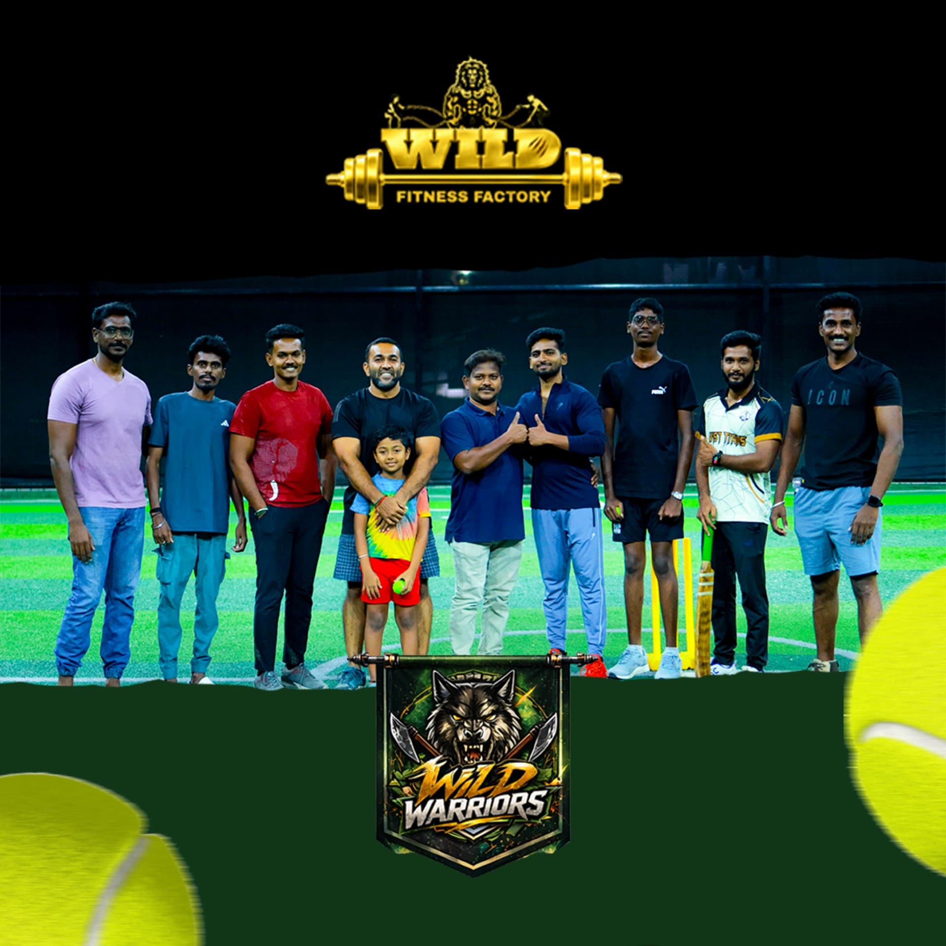 Wild Warriors community cricket league organized by Wild Fitness Factory